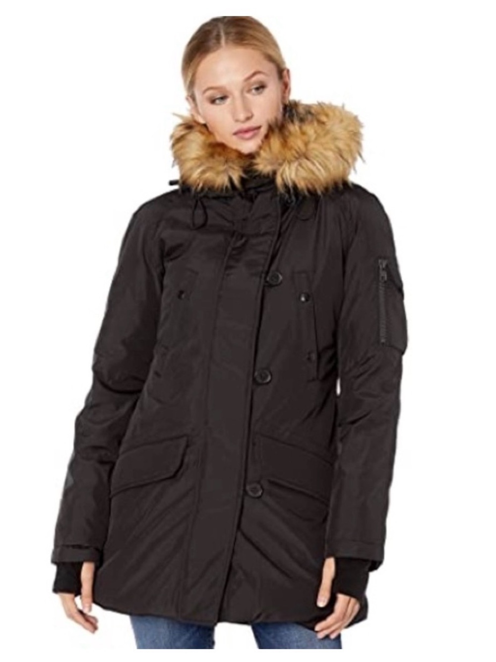 S13 | Luxe Eskimo Down Black Parka NWT- M